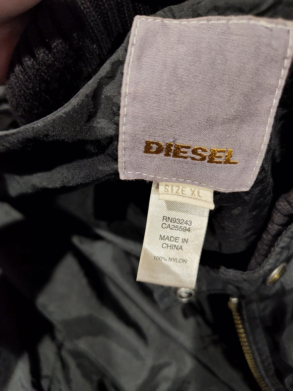 vintage Diesel Nylon men's Motorcycle/Racing Bomber Jacket size XL - Picture 9 of 15